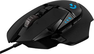 Проводная игровая мышь Logitech G502 HERO High Performance, сенсор HERO 25K, разрешение 25 600 DPI, RGB-подсветка, регулируемые грузики, 11 программируемых кнопок, встроенная память, совместимость с ПК/Mac. 1000024353