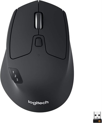 Беспроводная мышь Logitech M720 Triathlon для работы с различными устройствами, Bluetooth, USB-приемник Unifying, разрешение 1000 DPI, 6 программируемых кнопок, срок службы батареи 2 года, совместимость с ноутбуком, ПК, Mac, iPadOS — черная. 1000024354