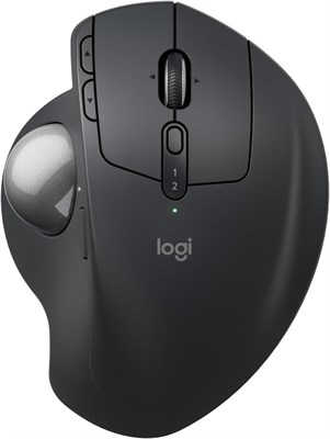 Беспроводная трекбольная мышь Logitech MX Ergo S Advanced, перезаряжаемая через USB-C, с Bluetooth и зашифрованным адаптером, 6 программируемых кнопок, для ПК/Mac - графитовый цвет. 1000024360