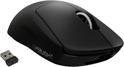 Игровая беспроводная мышь Logitech G PRO X SUPERLIGHT, сенсор HERO 25K, сверхлегкая (63 г), 5 программируемых кнопок, 70 часов работы от батареи, ножки из ПТФЭ без добавок, для ПК/Mac - черная. 1000024387