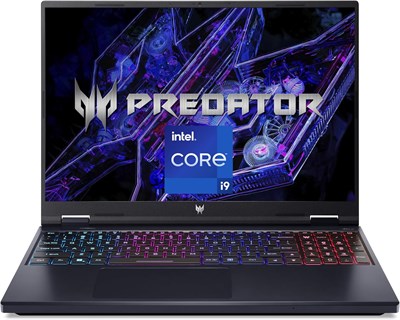 Игровой ноутбук Acer Predator Helios 16 PH16 оснащен процессором Intel Core i9-14900HX 14-го поколения, 24 ядра, частотой до 5,80 ГГц. Оперативная память DDR5 составляет 32 ГБ, а накопитель SSD SED - 1 ТБ. Видеокарта Nvidia RTX4080 имеет 12 ГБ памяти. Экр 1000024496