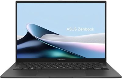 Ноутбук ASUS Zenbook 14 для бизнеса, 2025 год, имеет 14-дюймовый OLED-экран с сенсорным управлением и разрешением 1920x1200. Оснащен процессором Intel Core Ultra 7 255H, 16 ГБ LPDDR5 памяти, SSD на 2 ТБ, установлен Windows 11 Pro. Также имеется подсветка 1000024500