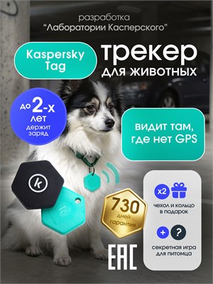 Интеллектуальный брелок Kaspersky Tag с Bluetooth для домашних животных 1000024584
