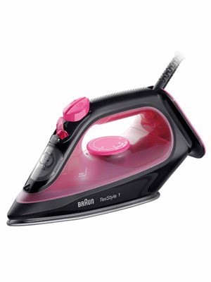 Утюг для глажки Braun SI1070PU с антипригарным покрытием SuperCeramic, мощностью 2000 ватт, выполнен в красном цвете 1000025054