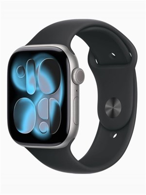 Apple Watch Series 11 с функцией GPS и корпусом из алюминия цвета Space Grey с чёрным спортивным ремешком и размером M/L 1000026331