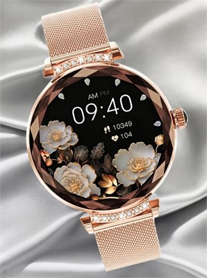 Женские смарт-часы с двумя ремешками, AMOLED экраном, размером 39 мм, в прекрасном золотом цвете. 1000026683