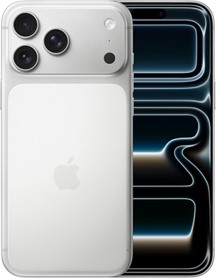 Apple iPhone 17 Pro Max 512 ГБ: 6,9-дюймовый дисплей с технологией ProMotion, чип A19 Pro, лучшее время автономной работы среди всех iPhone, система камер Pro Fusion, фронтальная камера Center Stage; серебристый цвет. 1000026908