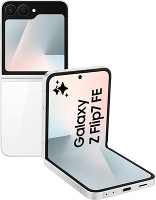 Samsung Galaxy Z Flip7 FE, телефон с алюминиевым корпусом, белый, 256 ГБ памяти, 8 ГБ встроенной памяти, складная конструкция, 50-мегапиксельная фронтальная камера, производительный процессор, аккумулятор 4000 мАч, 1 год гарантии производителя (версия для 1000026969