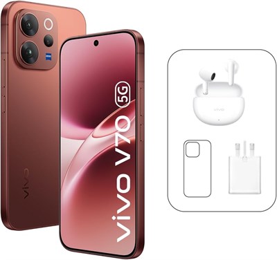 Vivo V70 5G доступен в коричневом цвете и имеет встроенную память 256 ГБ, а также камеру ZEISS 50 Мп. Смартфон оснащен изогнутым AMOLED-дисплеем разрешением 1.5K и частотой обновления 120 Гц. Емкость аккумулятора составляет 6500 мАч. Устройство имеет защи 1000026982