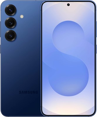 Samsung Galaxy S25 AI с темно-синим корпусом, оснащенный 128 ГБ встроенной памяти и 12 ГБ оперативной памяти. Устройство работает на операционной системе Android и оборудовано 50-мегапиксельной камерой. Международная версия смартфона обладает длительным в 1000026988
