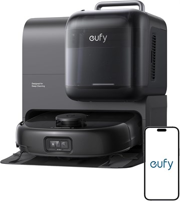 Робот-пылесос eufy E28 Omni с функцией влажной уборки, системой HydroJet, портативный пылесос для глубокой очистки ковров, функцией точечной очистки, турбонаддувом 20 000 Па, предотвращением запутывания шерсти, глубокой очисткой от угла до края, универсал 1000027915