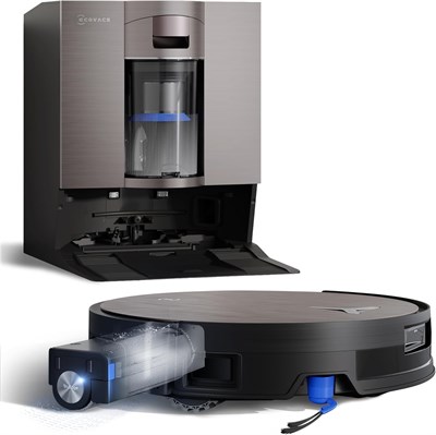 Робот-пылесос и швабра ECOVACS DEEBOT X11 OmniCyclone, зарядка PowerBoost, самоочищающаяся швабра OZMO Roller 2.0, мощность всасывания 19 500 Па, безмешковая станция OmniCyclone, интеллектуальная 3D-навигация AIVI. 1000027918