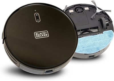 Робот-пылесос и швабра BLACK+DECKER, с поддержкой Alexa, мощность всасывания 2150 Па, время работы 120 минут, самозарядка, интеллектуальное управление через приложение, визуальное картирование, черный - BRVA425B00-B5 1000027925