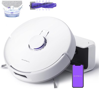 Робот-пылесос и швабра NARWAL Freo X Plus, 7-недельное хранение пыли, отсутствие запутывания проводов, мощность всасывания 7800 Па, влажная уборка, система предотвращения столкновений с помощью трех лазеров, навигация с использованием LiDAR, построение ка 1000027943