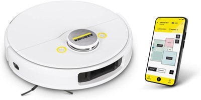 Робот-пылесос и швабра Karcher RCV 5 – интеллектуальный робот для уборки с управлением через приложение, мощным всасыванием, функцией влажной уборки и технологией картографирования. 1000027950