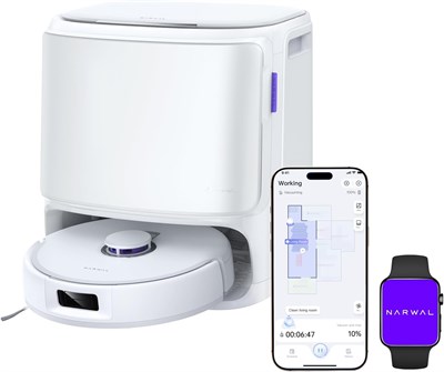 Робот-пылесос и швабра NARWAL Freo X10 Pro, мощность всасывания 11 000 Па, система DualFlow, предотвращающая запутывание шерсти, функция MopExtend для очистки краев, самоопорожнение, автоматическая мойка и сушка, LiDAR-навигация, подходит для уборки шерст 1000027952