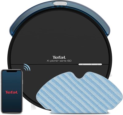 Робот-пылесос TEFAL | Серия X-Plorer 60 | Интеллектуальная навигация | Ультратонкий и компактный | 4 режима уборки | Функция влажной уборки Aqua Force | Совместимость с Wi-Fi и голосовым помощником | 2 года гарантии | RG7445HO 1000002787