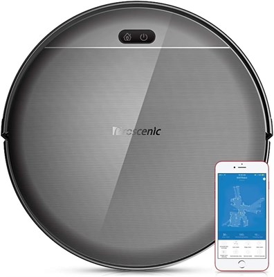 Робот-пылесос Proscenic 800T, поддерживает голосовое управление Alexa и управление через мобильное приложение, электрический резервуар для воды позволяет регулировать скорость подачи воды, сверхтихая влажная уборка, емкость 350 мл. 1000028029