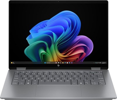 HP OmniBook X FlipNGAI 14-fk0014ne оснащен процессором Ryzen AI 7–350, 24 ГБ оперативной памяти, 1 ТБ встроенной памяти, графикой Radeon 860M, операционной системой Windows 11, сенсорным дисплеем 3K размером 14 дюймов, серебристым корпусом и дополнительно 1000028401