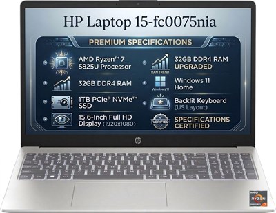 Лэптоп HP 15-FC0075nia оснащен процессором AMD Ryzen™ 7 5825U, 32 ГБ оперативной памяти (расширяемой), 1 ТБ SSD, 15,6-дюймовым Full HD экраном, графикой AMD Radeon, операционной системой Windows 11, подсветкой клавиатуры и серебристым цветом (возможно уве 1000028417