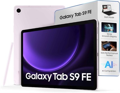 Планшет Samsung Galaxy Tab S9 FE 5G 10,9" – 6 ГБ ОЗУ, 128 ГБ памяти, Wi-Fi + 5G – Лавандовый цвет – Стилус S Pen в комплекте – Водонепроницаемость IP68 – Планшет на Android – Международная версия 1000028577