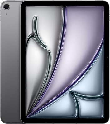11-дюймовый Apple iPad Air оснащен чипом M3, созданным для Apple Intelligence, Liquid Retina дисплеем, 128 ГБ памяти, 12-мегапиксельной камерой сзади и спереди, поддержкой Wi-Fi 6E + 5G Cellular, Touch ID и временем автономной работы в цвете "космический 1000028613