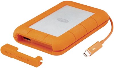 Внешний жесткий диск LaCie Rugged Thunderbolt USB 3.0 1 ТБ, портативный, ударопрочный, пыле- и водостойкий, для компьютеров Mac и PC, настольных рабочих станций и ноутбуков (STEV1000400) 1000029956