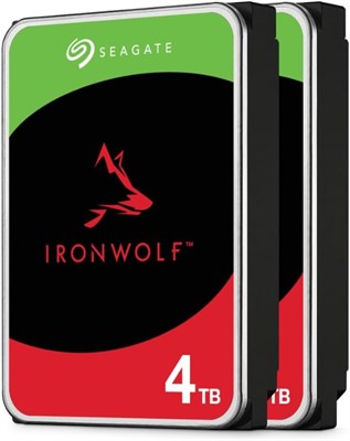 Жесткий диск Seagate IronWolf 4 ТБ для сетевого хранилища, 3,5 дюйма, 5400 об/мин, CMR, кэш 256 МБ, SATA 6 Гбит/с, серебристый, 3-летняя гарантия восстановления, FFP, комплект из 2 штук 1000030031