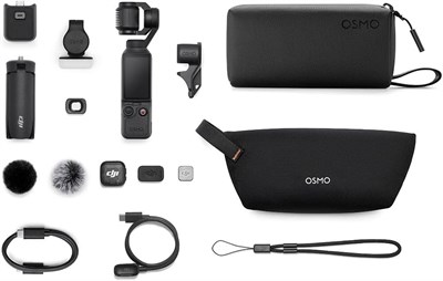 Комплект DJI Osmo Pocket 4 Creator Combo, карманный стабилизатор для видеоблогов, 1-дюймовая CMOS-матрица и 4K/240 кадров в секунду, 3-осевой 3-дюймовый зум без потери качества, встроенная память 107 ГБ, передатчик Mic 3, штатив Osmo Mini, версия для ОАЭ, 1000030041