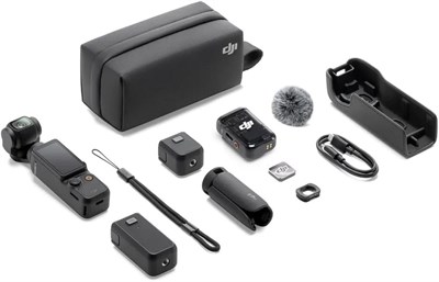 Комплект DJI Osmo Pocket 3 Creator Combo Kit: камера-стабилизатор 4K/120 кадров в секунду с 1-дюймовым сенсором, ActiveTrack 6.0, микрофон DJI Mic 2 и улучшенная стабилизация 1000030046