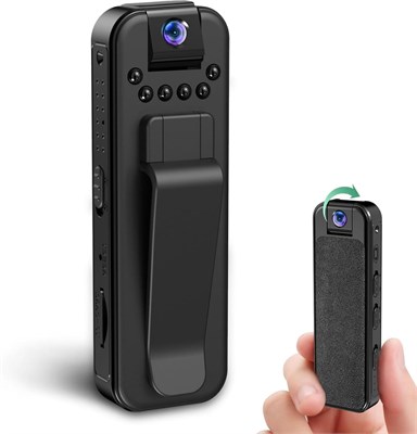 Миниатюрная нательная видеокамера HD 1080P, портативный видеорегистратор с поворотным на 180° объективом? Носимая патрульная видеокамера для видеонаблюдения? Камера для спорта/доставки/путешествий/правоохранительных органов? 1000030155