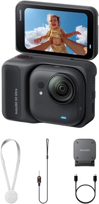 Insta360 GO Ultra Standard Bundle Midnight Black - миниатюрная 4K-камера, легкая и портативная, превосходное качество съемки в условиях низкой освещенности, возможность крепления в любом месте, стабилизация FlowState, время работы от батареи 200 минут 1000030237