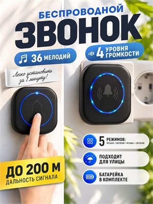 Беспроводной электронный звонок на двери 1000030390