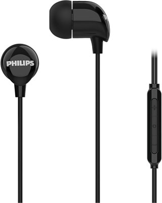 Проводные внутриканальные наушники PHILIPS Audio TAE1159BK/00 с разъемом Type-C, 10-мм драйверами, встроенным микрофоном, мощными басами и чистым звуком, кабелем длиной 1,2 м, предотвращающим спутывание (черные) (восстановленные) 1000031208