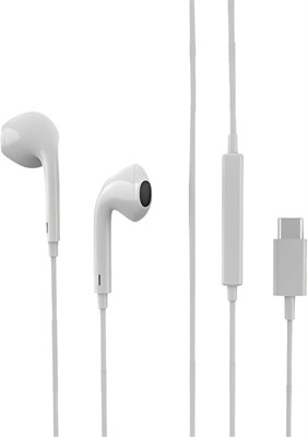 Проводные внутриканальные наушники Glassology с разъемом USB Type-C и микрофоном, Hi-Fi стереозвук для устройств с разъемом USB-C, белые 1000031225
