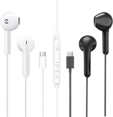 Проводные наушники MAS CARNEY Type C TH9, 2 шт., USB C, с микрофоном, внутриканальные наушники Type C, совместимы с iPhone 16/15 Pro Max, Samsung Galaxy A06/A16/S25/S24/Ultra, Xiaomi, Redmi, OnePlus, HONOR 1000031234