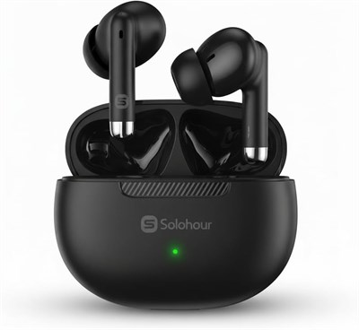 Наушники ST3 Bluetooth 6.0, 13 мм, мощные басы, беспроводные наушники с шумоподавлением при звонках, нулевая задержка при использовании одного наушника, эргономичные внутриканальные для игр, музыки и звонков — черные 1000031257