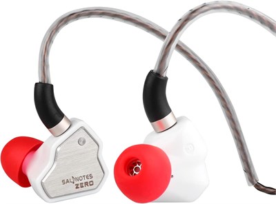 Наушники-вкладыши Linsoul 7Hz Salnotes Zero HiFi с 10-мм динамическим драйвером, металлической композитной диафрагмой, лицевой панелью из нержавеющей стали, съемным 2-контактным кабелем OFC (белые, без микрофона), проводные 1000031258