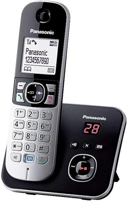Черный беспроводной телефон Panasonic KX-TG-6821 с функцией автоответчика 1000031914