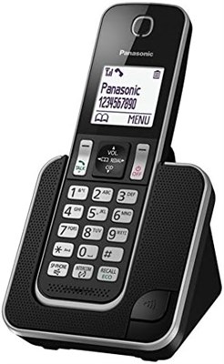 Черный телефон Panasonic KX-TGD310, работающий по беспроводной технологии 1000031957