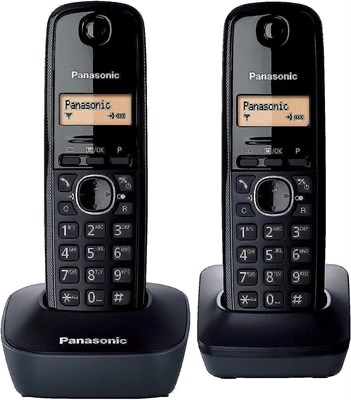 Черный комплект из двух беспроводных телефонов Panasonic Kx-TG1612 1000031959
