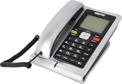Geepas Executive телефон с функцией определителя номера имеет модель GTP28011. Прочный корпус и стильный дизайн | Особенности включают громкую связь и автоматический повторный набор номера. Доступен в черном и серебристом цвете. Гарантия на два года 1000031986