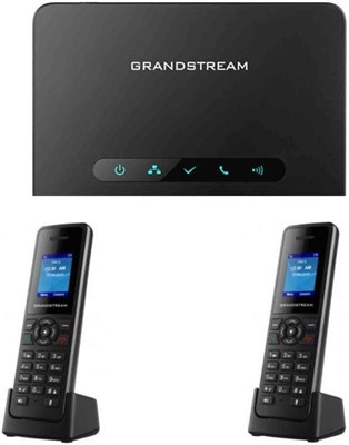 Grandstream DP750 - это базовая станция DECT с большим радиусом действия, в комплекте с двумя HD DECT телефонными трубками DP720 1000032010