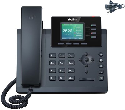 IP-телефон Yealink SIP-T34W WiFi поставляется с адаптером питания и поддерживает до 4 учетных записей VoIP. Устройство оснащено 2,4-дюймовым цветным дисплеем, а также двумя гигабитными портами Ethernet, поддерживающими технологию PoE 802.3af (SIP-T34W-PSU 1000032140