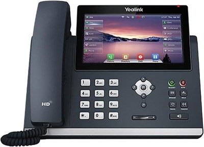 IP-телефон SIP-T48U представляет собой проводной настенный аппарат в классическом сером цвете 1000032143