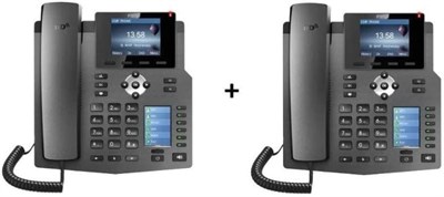 Набор состоит из двух корпоративных IP-телефонов Fanvil X4, имеющих 4 SIP-линии и возможность работы через PoE 1000032158