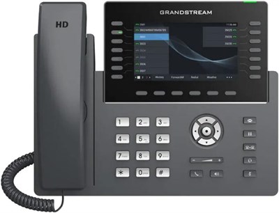 IP-телефон Grandstream GRP2650 имеет возможность подключения 14 линий и до 6 SIP-аккаунтов. Его оснащен 5-дюймовым цветным дисплеем, поддерживает Wi-Fi 5 и имеет два порта гигабитного Ethernet с функцией поддержки PoE 1000032163