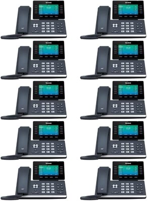 Десять IP-телефонов Yealink SIP-T54W поддерживают до 16 учетных записей VoIP. Устройство оснащено цветным дисплеем 4,3 дюйма. Также имеется USB 2.0, поддержка Wi-Fi 802.11ac, два гигабитных порта Ethernet, PoE 802.3af. Адаптер питания не включен в комплек 1000032209