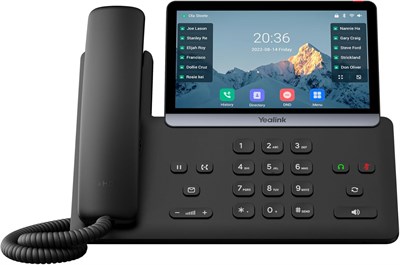 IP-телефон Yealink SIP-T87W с Wi-Fi имеет возможность подключения до 16 SIP-аккаунтов. Устройство оснащено 7-дюймовым цветным сенсорным экраном с поддержкой мультитач. Также имеется два порта гигабитного Ethernet, поддержка PoE. Адаптер питания приобретае 1000032210