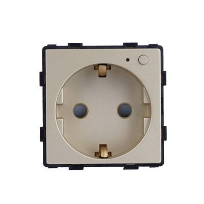 WiFi розетка FUJIHOME без рамки, модель 86-WFS1F-GD, обладает функцией работы с Яндекс Алисой и SmartLife, а также оснащена мониторингом потребления энергии, таймером и имеет золотой цвет 1000032408